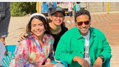 أحمد فهمي وأسماء جلال يشعلان كواليس «الفيل على الدرفيل»