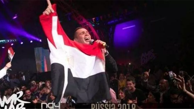 خجل دينا الشربيني بعد غناء عمرو دياب لها أمام الجمهور «فيديو»