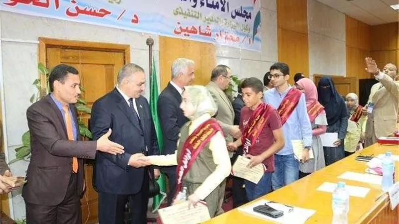 المنوفية تكرم أوائل الشهادة الإعدادية بقاعة المؤتمرات بجامعة المنوفية