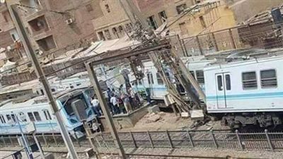 انقلاب عربات مترو الإنفاق المرج دون مصابيين