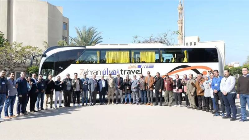 انطلاق قافلة جامعة المنصورة المتكاملة جسور الخير 2 لطور سيناء ورأس سدر