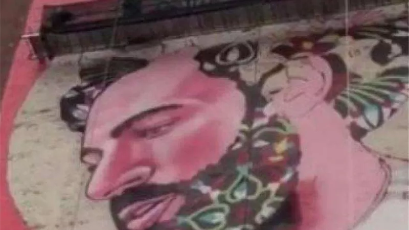 القضاء على القمامة في القليوبية بجرافيتي لمحمد صلاح