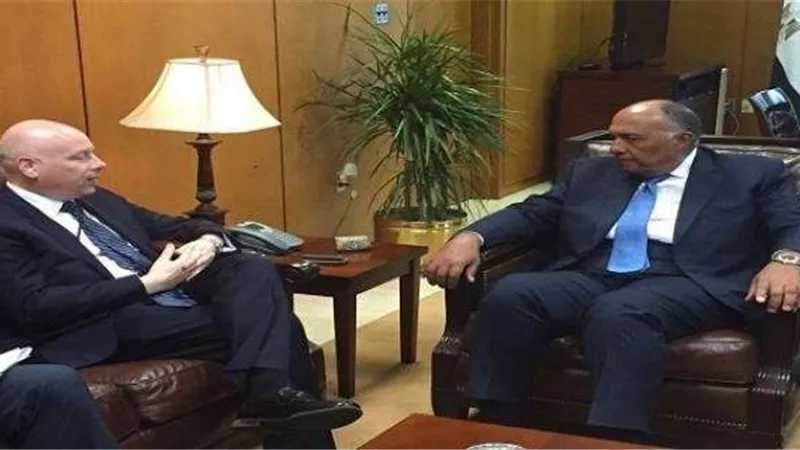 بالصور.. سامح شكري يستقبل مساعد الرئيس الأمريكي لعملية السلام