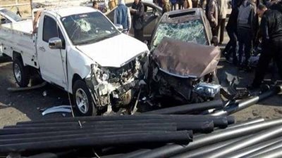 بالأسماء.. مصرع وإصابة 5 أشخاص في حادث تصادم بالطريق الصحراوي