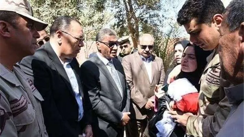 جنازة عسكرية مهيبة لشهيد تفجير الشيخ زويد بالشرقية