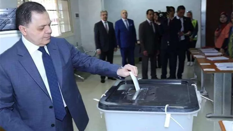 شاهد.. وزير الداخلية يدلي بصوته في الاستفتاء على التعديلات الدستورية