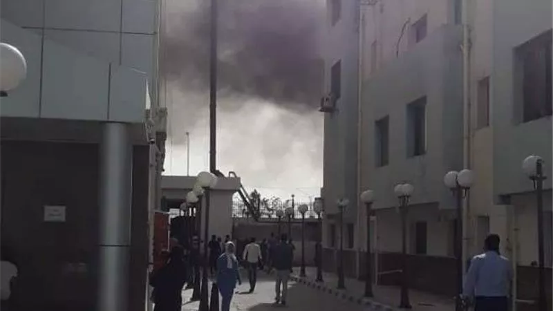 حريق بمستشفى التأمين الصحي في السويس