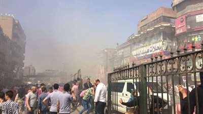 النيابة العامة تنتقل لموقع حادث الموسكي للوقوف على سبب الحريق