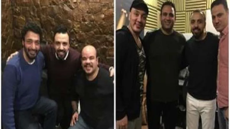 بالصور.. حميد الشاعري في كواليس تسجيل أغنية مسلسل 