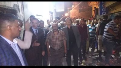 محافظ أسيوط يتفقد المنزل المنهار بغرب البلد
