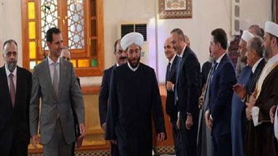 الرئيس السوري يؤدي صلاة عيد الفطر فى دمشق
