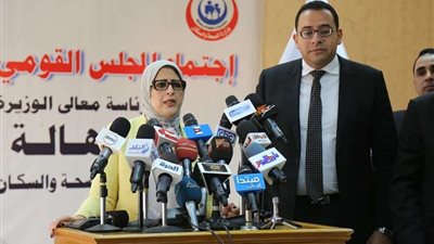 بالصور بدء المؤتمر الصحفي بالمجلس القومي للسكان