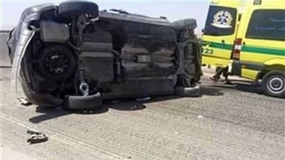 إصابة شخصين في حادث انقلاب سيارة ملاكي بمركز منفلوط