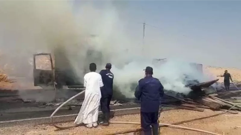 إخماد حريق نشب داخل سيارة ملاكي بالعبور