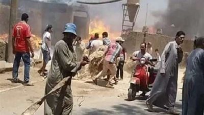 السيطرة علي حريق محدود في وحدة صحية بكفر شكر