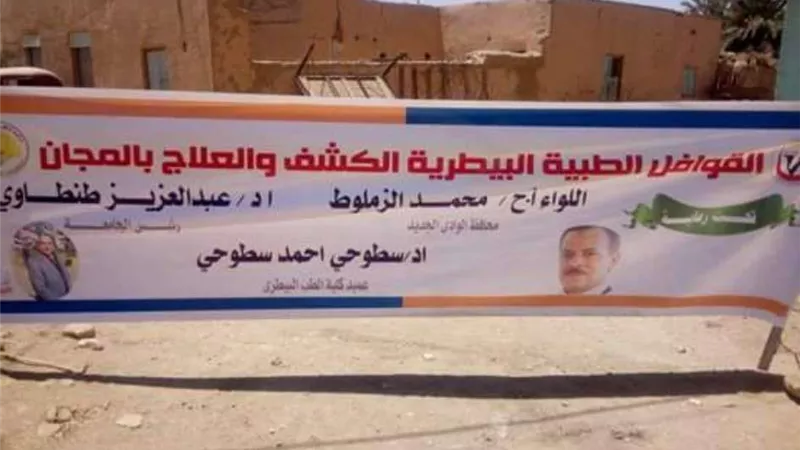 بالصور.. القافلة البيطرية المجانية تستكمل جولتها بقرى الوادي الجديد