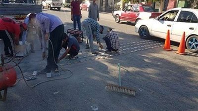 إنشاء مطب صناعي أمام كوبري المشروعات بالزقازيق