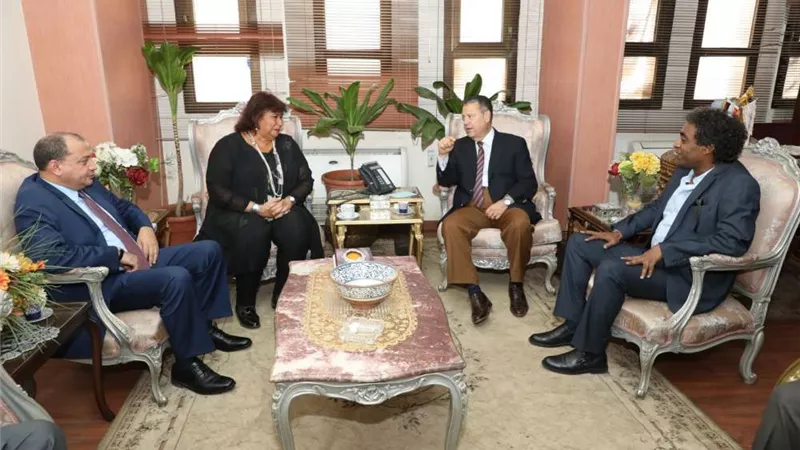 محافظ بني سويف يستقبل وزيرة الثقافة