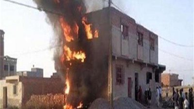حريق هائل يلتهم منزل بأسيوط.. والعناية الإلهية تنقذ 5 أطفال