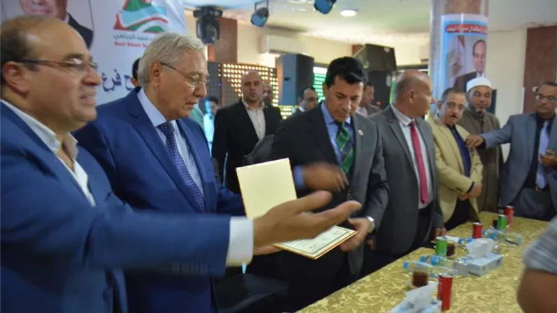 محافظ الدقهلية ووزير الشباب يفتتحان فرع البنك الأهلي بنادي بني عبيد الرياضي