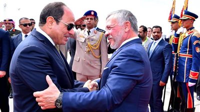 مراسم استقبال السيسي للملك عبدالله الثاني (فيديو)