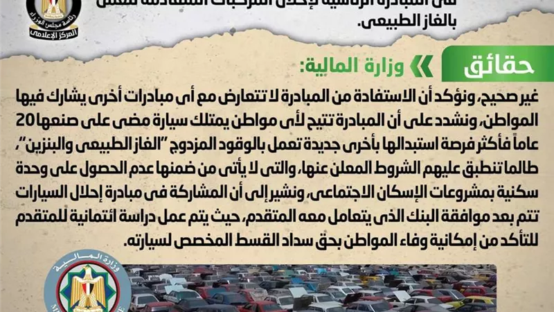 حقيقة حرمان مالكي وحدات الإسكان الاجتماعي من الاشتراك في المبادرة الرئاسية لإحلال المركبات