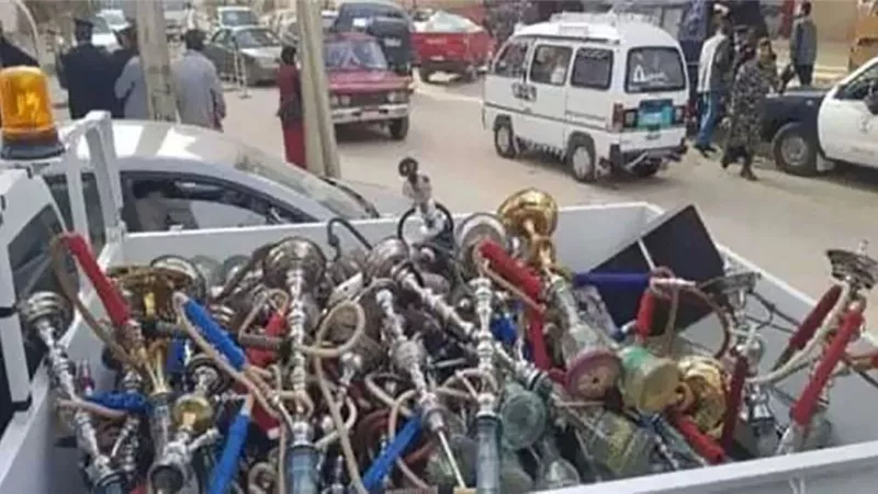 ضبط 255 شيشة فى حملة على المقاهى بمركز ومدينة المنصورة بالدقهلية