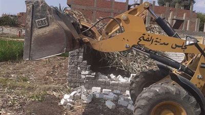 إزالة 11 حالة تعد على الأراضي الزراعية بمركز ومدينة الفتح بأسيوط