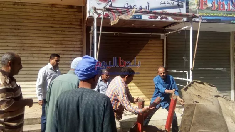 رفع 423 حالة إشغال متنوعة في حملة مكبرة بمركز الفشن في بني سويف