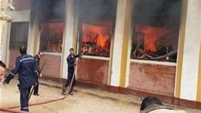 النيابة تنتدب المعمل الجنائي لفحص حريق مدرسة خاصة بمدينة نصر