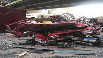مصرع شخص وإصابة آخر في حادث انقلاب سيارة بأسوان