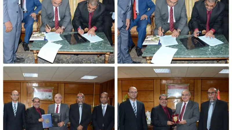 رئيس جامعة أسيوط يبحث سبل توفير فرص تدريبية للعاملين بجامعة حضر موت
