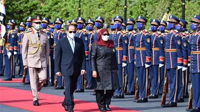 السيسي يستقبل رئيسة جمهورية تنزانيا بقصر الاتحادية