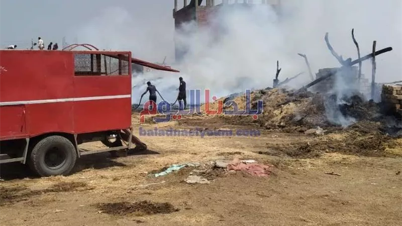 إخماد حريق مصنع قطن طبي بمدينة سمنود