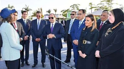 فيديو.. الرئيس السيسي يتفقد معارض صندوق تحيا مصر ويستقبل وزير الخارجية المغربي