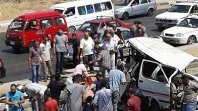مصرع عامل وإصابة 2 أخرين في حادث تصادم بالقليوبية