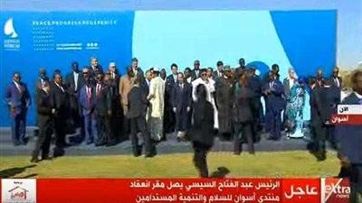 الرئيس يلتقط صورة تذكارية مع زعماء القارة الإفريقية على هامش منتدى السلام