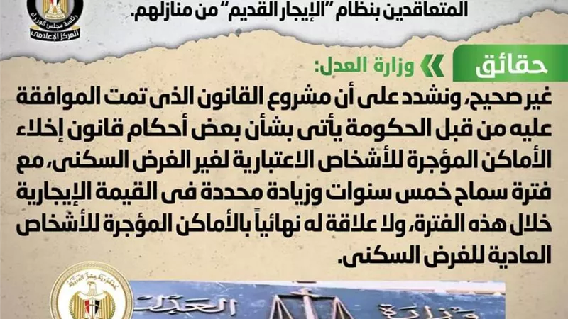 حقيقة طرح الحكومة مشروع قانون بإخلاء الساكنين المتعاقدين بنظام 