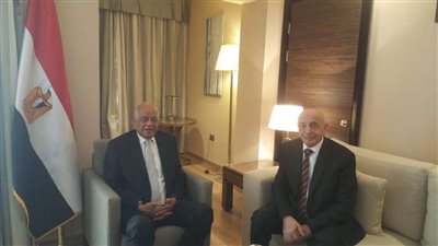 الدكتور على عبدالعال يلتقي بالمستشار عقيلة صالح رئيس مجلس النواب الليبي