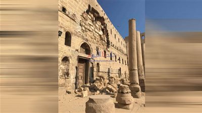سقوط اجزاء من سور الدير الابيض الأثري بسوهاج .. تفاصيل