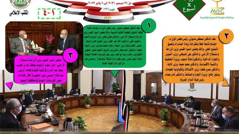 حصاد وزارة الزراعة واستصلاح الأراضى خلال أسبوع