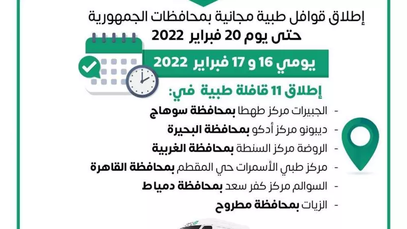 إطلاق 11 قافلة طبية ضمن مبادرة رئيس الجمهورية 