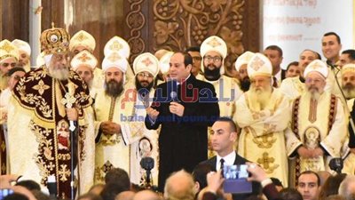 البابا تواضروس يشكر السيسي بعد حضوره قداس عيد الميلاد المجيد (صور)