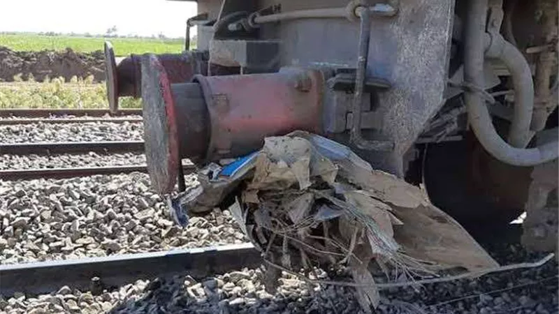 إصابه شخصين في حادث تصادم سيارة بقطار أمام مزلقان العلمين الجديدة