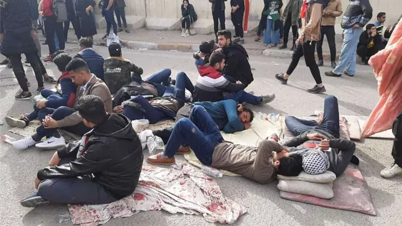 شاهد.. اندلاع احتجاجات طلبة الجامعات في العاصمة العراقية