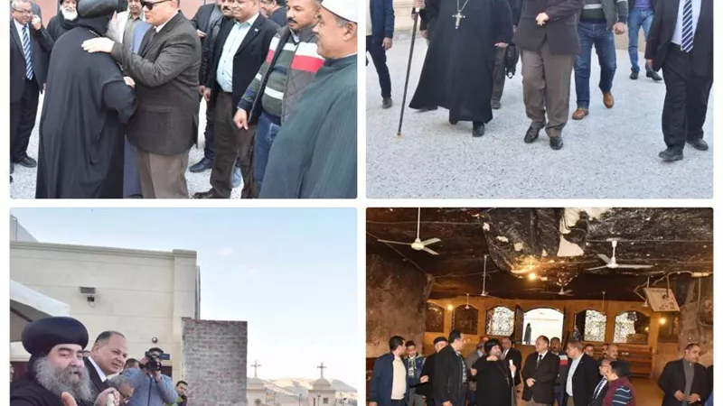 محافظ أسيوط يتفقد كنائس دير السيدة العذراء بدرنكه ومشروع تطوير مسار رحلة العائلة المقدسة