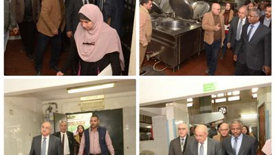 زيارة مفاجئة لرئيس جامعة أسيوط للمطبخ الرئيسي للمستشفيات الجامعية