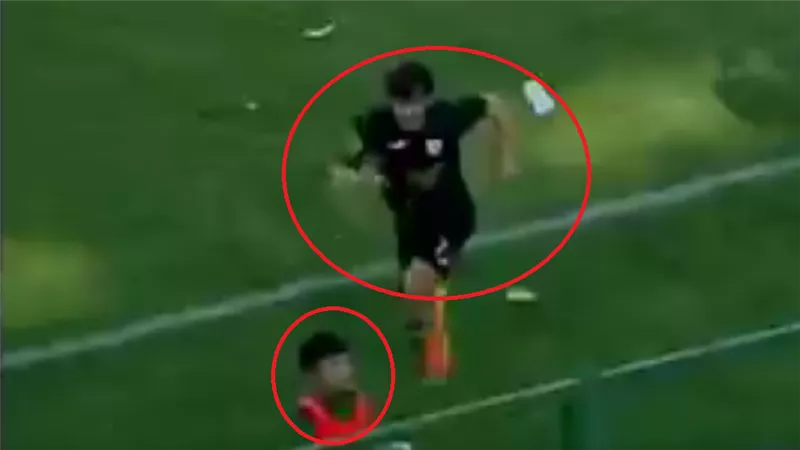شاهد.. طرد لاعب تونسي اعتدى على طفل.. والسبب غريب
