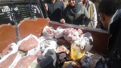 ضبط 14 طن أحشاء حيوانية متحللة قبل ترويجها على المطاعم بالجيزة