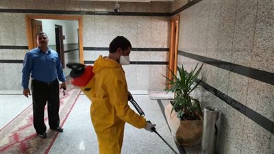 تعقيم ديوان محافظة القليوبية للوقاية من فيروس كورونا